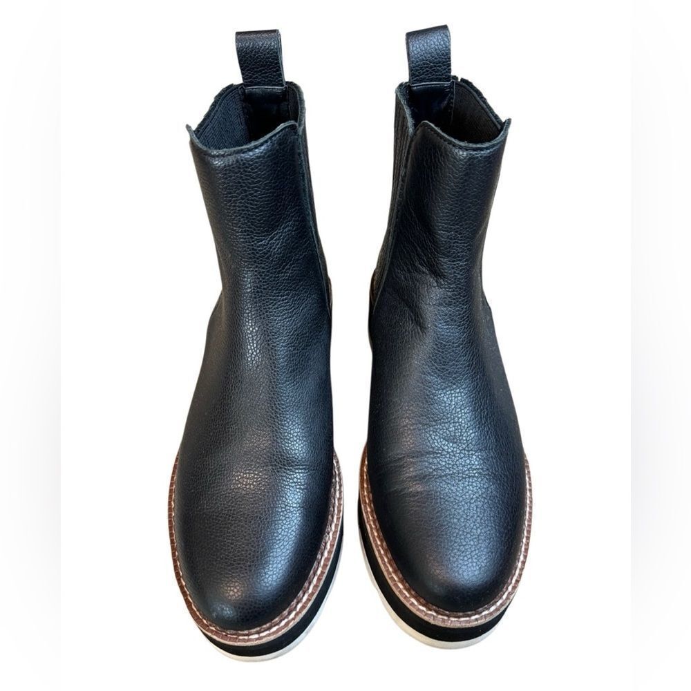 Dolce Vita Trevor 6 Black Leather Platform Boots - Picture 4 of 10